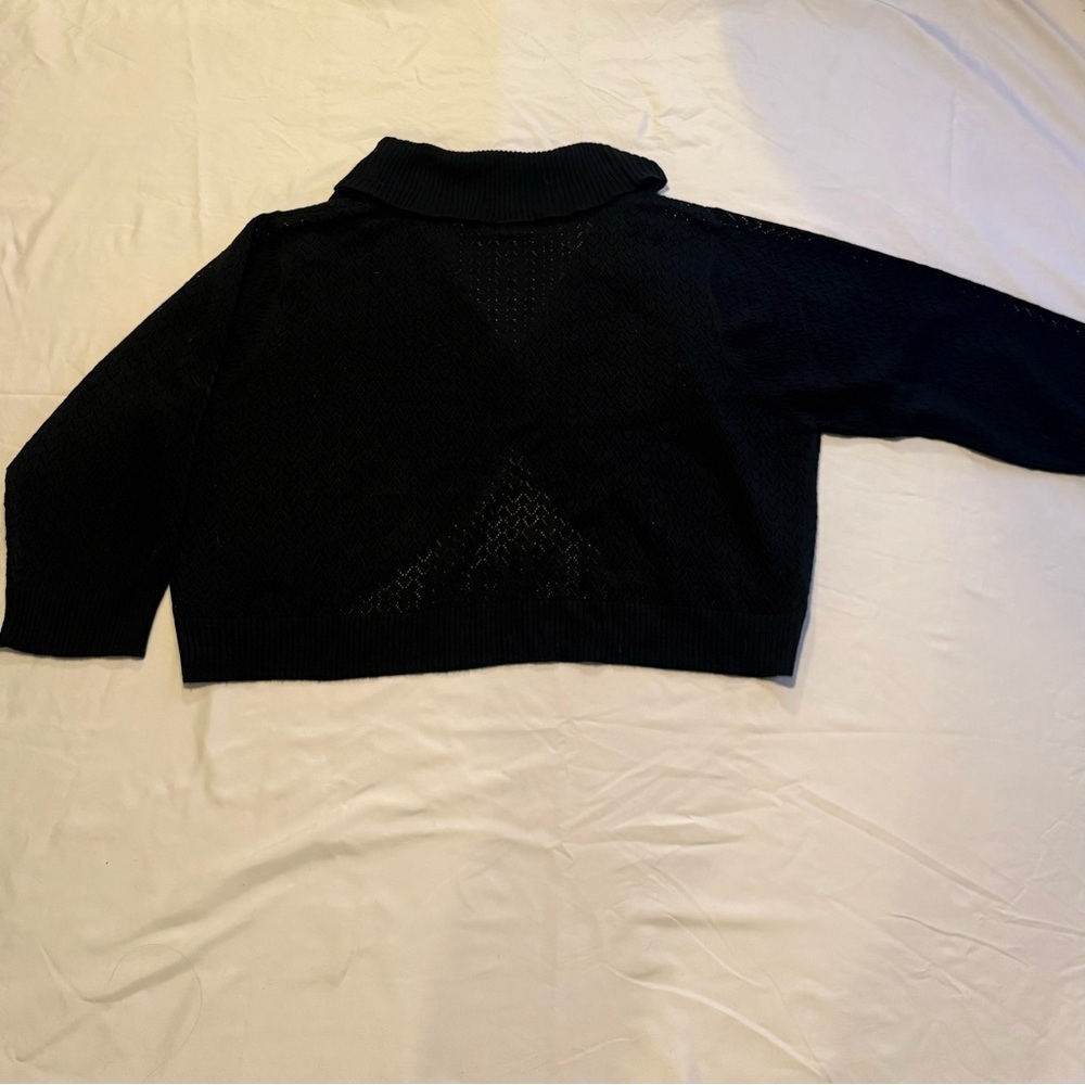 Fashion Bug Black Cropped Knit Shrug Bolero Cardigan Size 2X/3X - Picture 6 of 6